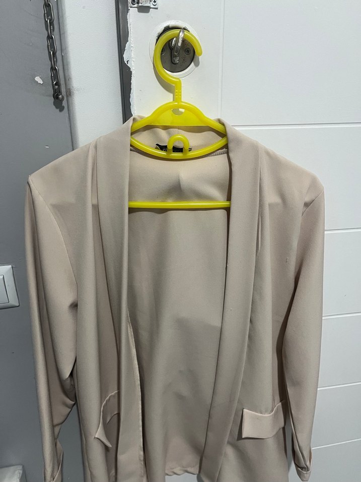 Bej Kadın Midi Blazer Ceket - Görsel 2