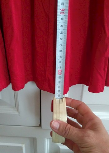 Kırmızı Drapeli Midi Hamile Elbisesi - Görsel 7