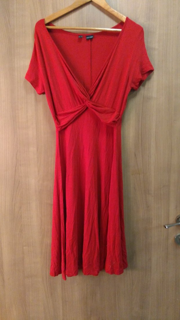 Kırmızı Drapeli Midi Hamile Elbisesi - Görsel 2