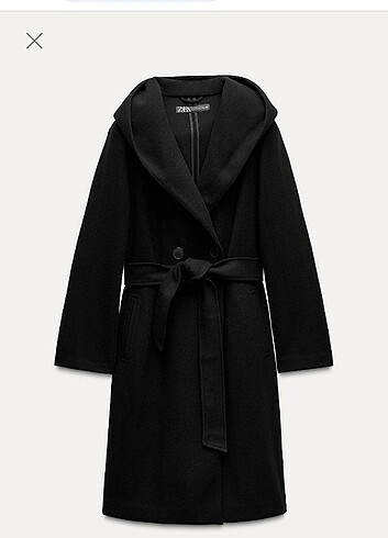 Sezon ürünü Zara marka oversize siyah palto