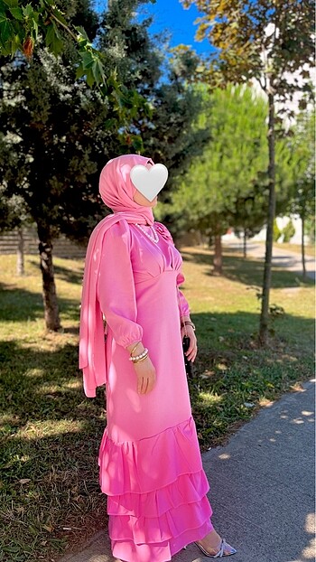 l Beden Pembe elbise