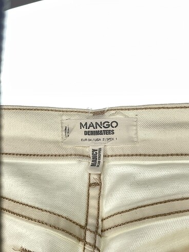 34 Beden beyaz Renk Mango Jean / Kot %70 İndirimli.