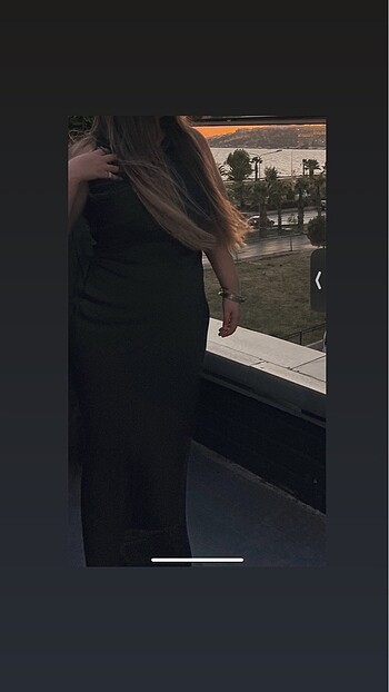 Zara Zara Saten Midi Elbise
