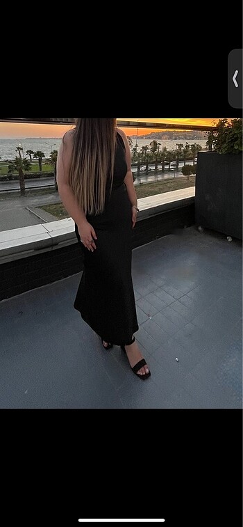 Zara Saten Midi Elbise