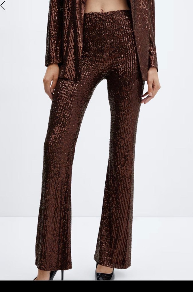 Kahverengi payetli Kadın Takım Elbise - Görsel 2