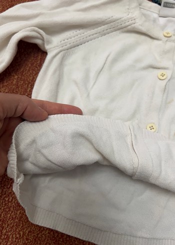 Kız Çocuk Beyaz Pamuklu Hırka - Görsel 4