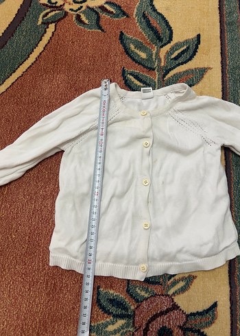 Kız Çocuk Beyaz Pamuklu Hırka - Görsel 6