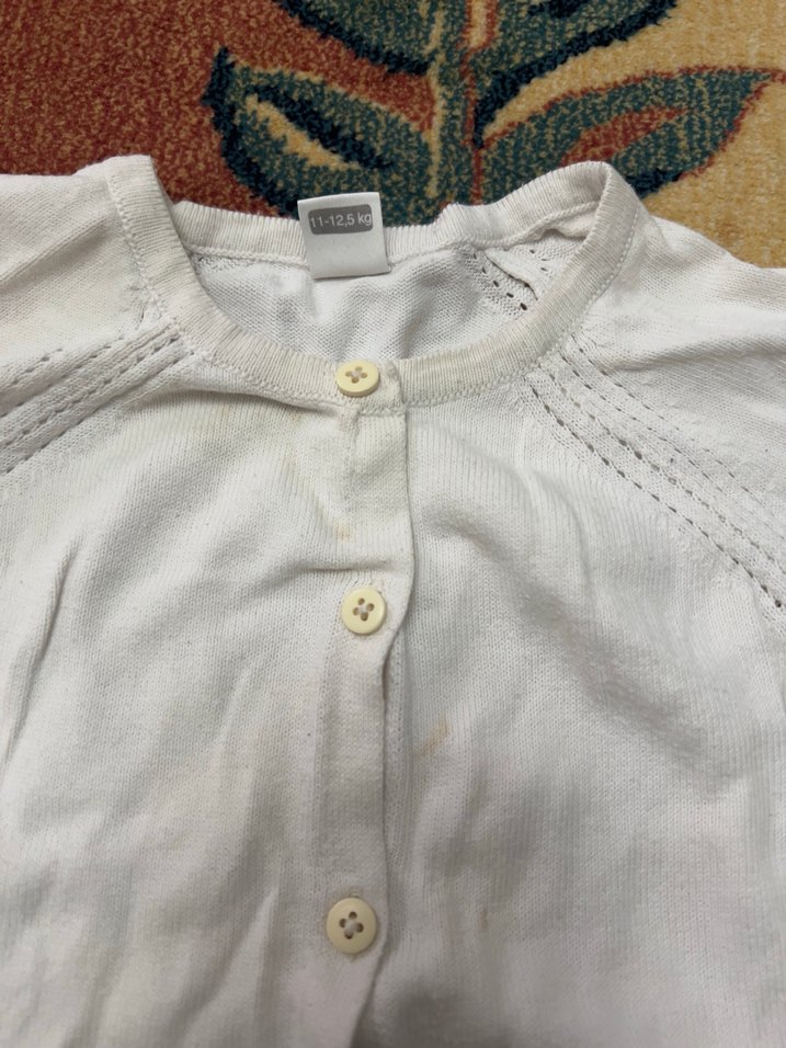 Kız Çocuk Beyaz Pamuklu Hırka - Görsel 3