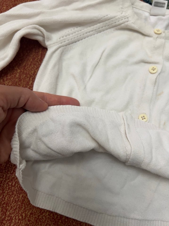 Kız Çocuk Beyaz Pamuklu Hırka - Görsel 4