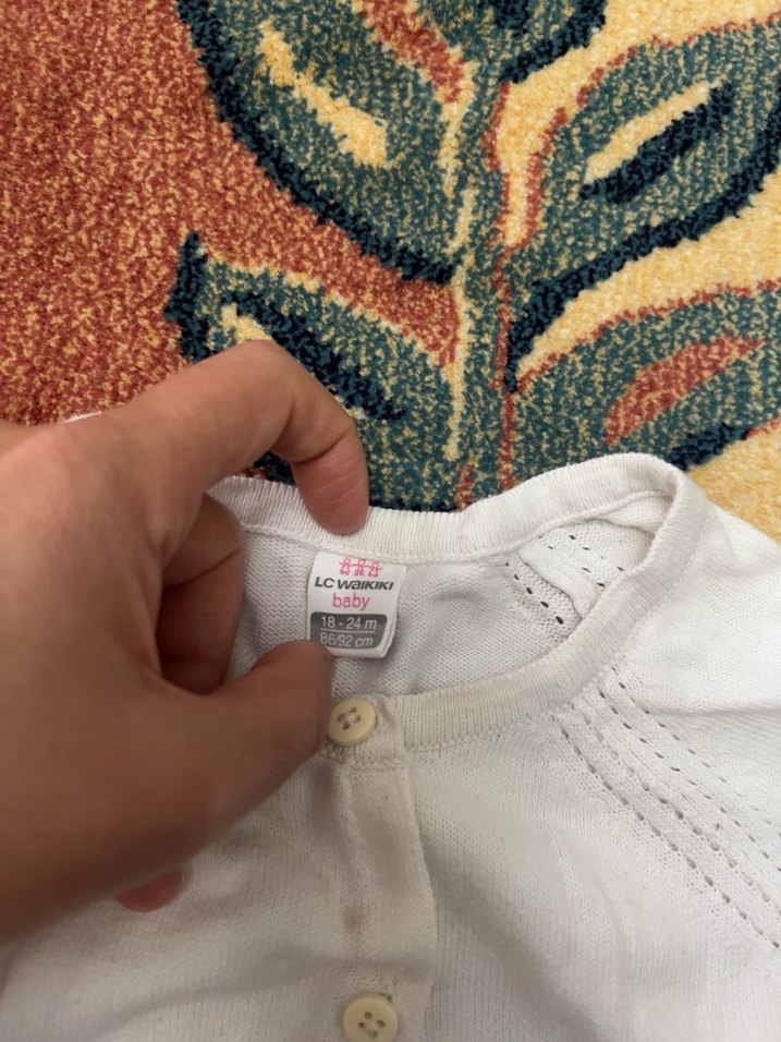 Kız Çocuk Beyaz Pamuklu Hırka - Görsel 2