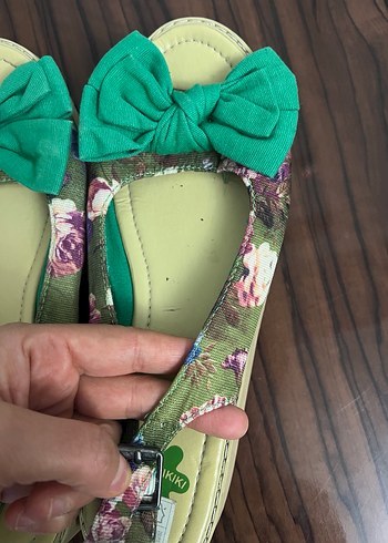 Yeşil Fiyonklu Kadın Dolgu Topuk Sandalet - Görsel 5