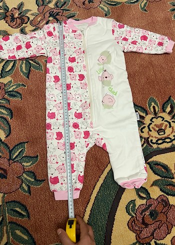 Renkli Desenli Fermuarlı Bebek Kız Tulum - Görsel 5