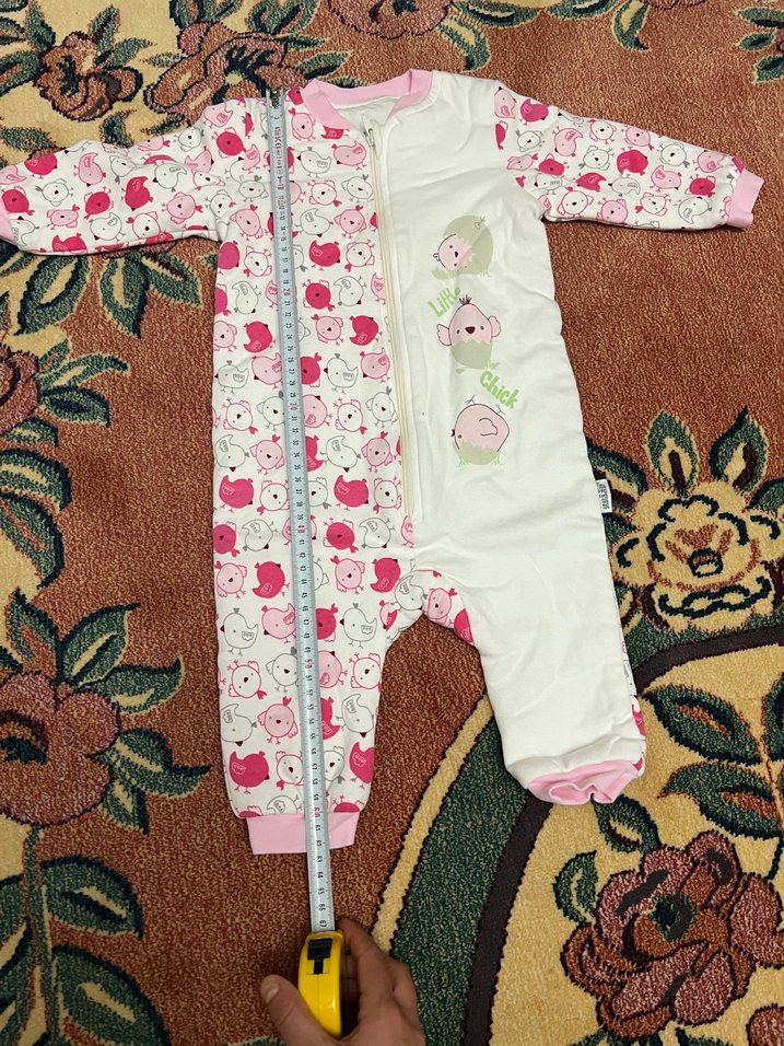 Renkli Desenli Fermuarlı Bebek Kız Tulum - Görsel 5