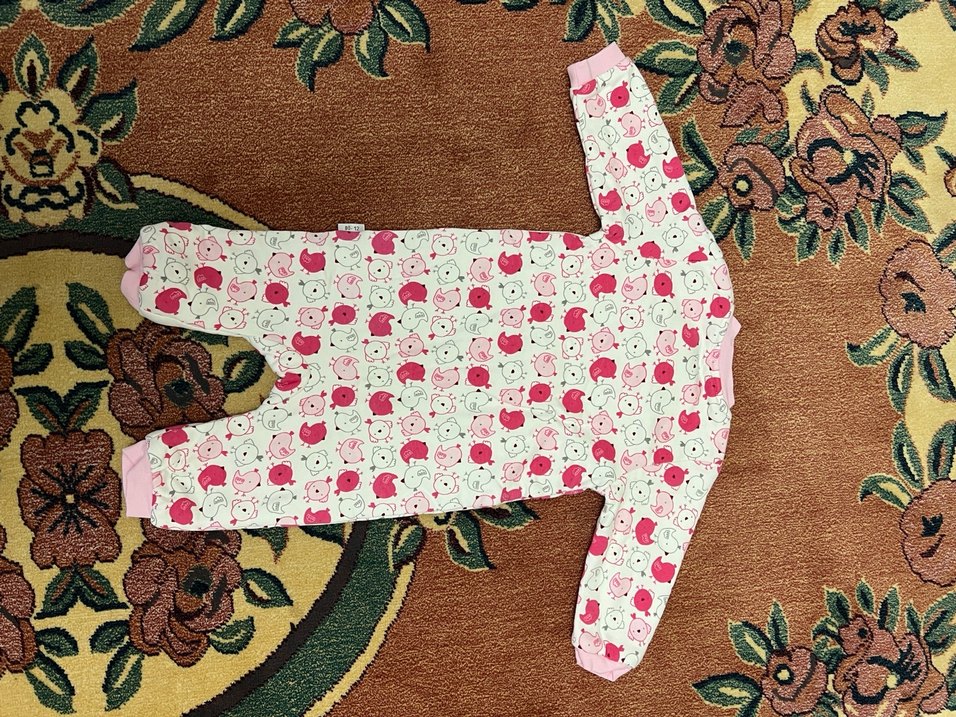 Renkli Desenli Fermuarlı Bebek Kız Tulum - Görsel 4