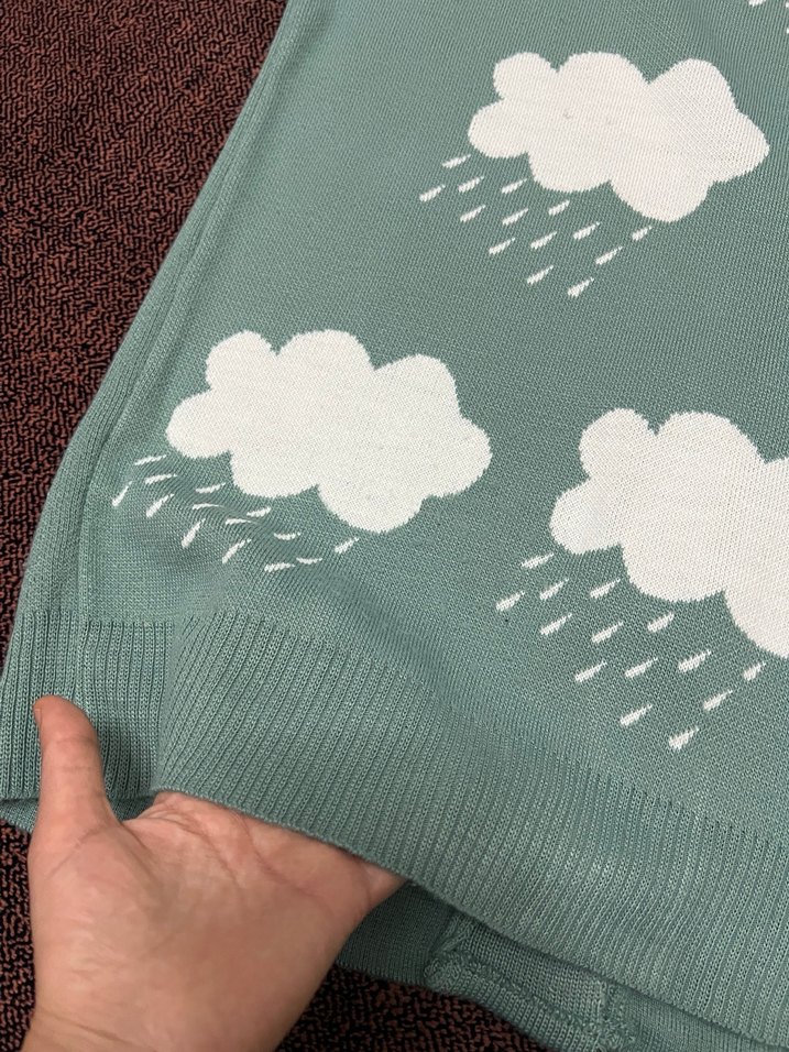 Bulut Desenli Rahat Örgü Hırka - Görsel 5