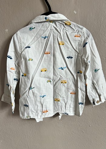 Beyaz Baskılı Erkek Çocuk Gömlek - Görsel 2