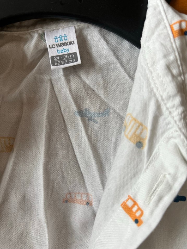 Beyaz Baskılı Erkek Çocuk Gömlek - Görsel 3