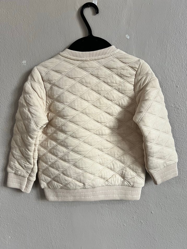 Bej Erkek Çocuk Fermuarlı Sweatshirt - Görsel 2