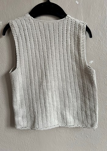 Gri Erkek Çocuk Örgü Yelek Nakışlı - Görsel 2