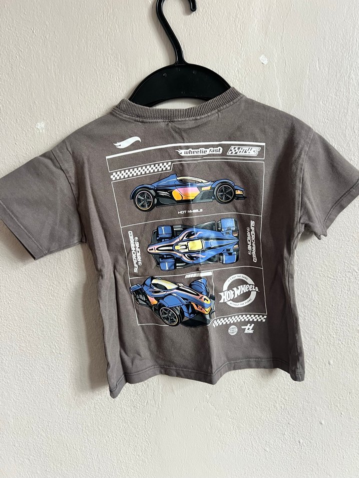 Gri Erkek Çocuk Hot Wheels Tişört - Görsel 2