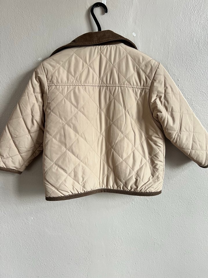 Bej Düğmeli Erkek Çocuk Mont - Görsel 2