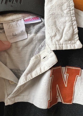 Erkek Çocuk Siyah Beyaz Çizgili Polo Tişört - Görsel 3