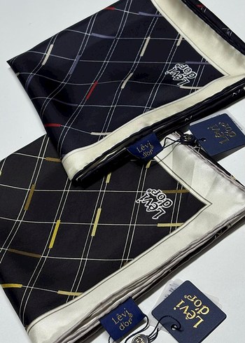 Siyah Kadın twill İpek Eşarp - Levidor - Görsel 10