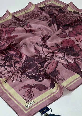 Siyah Kadın twill İpek Eşarp - Levidor - Görsel 18