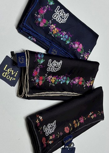 Siyah Kadın twill İpek Eşarp - Levidor - Görsel 7