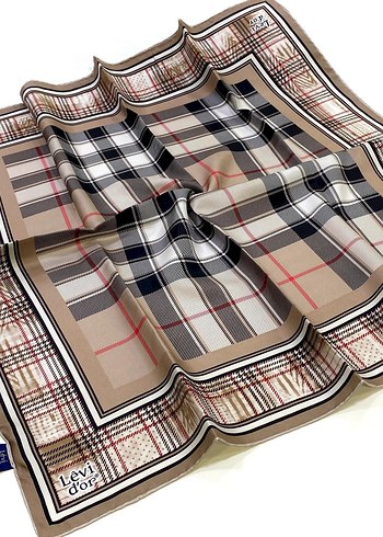 Siyah Kadın twill İpek Eşarp - Levidor - Görsel 13