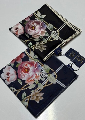 Siyah Kadın twill İpek Eşarp - Levidor - Görsel 8