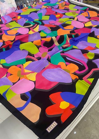 Belli twill ipek eşarp - Görsel 6