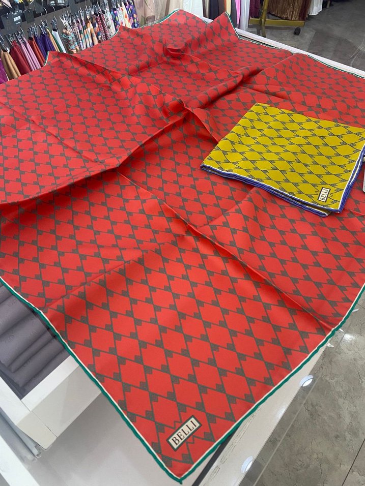 Belli twill ipek eşarp - Görsel 4