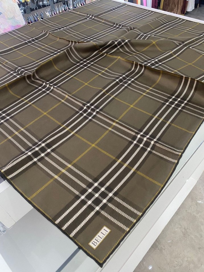 Belli twill ipek eşarp - Görsel 2