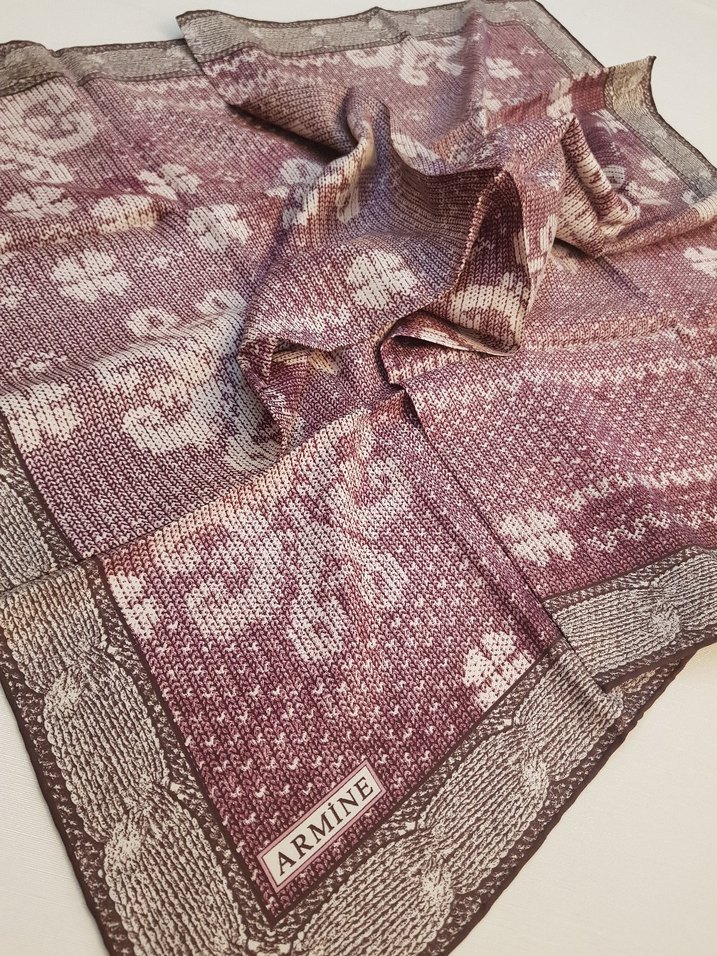 Armine twill ipek eşarp - Görsel 3