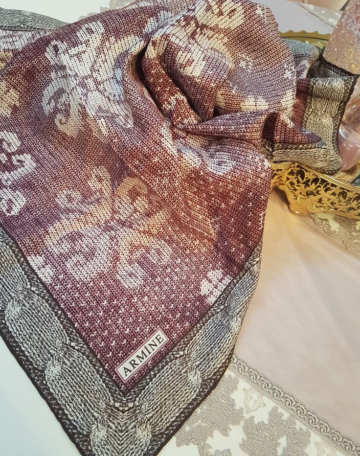 Armine twill ipek eşarp - Görsel 4