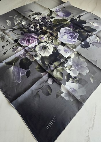 Belli twill ipek eşarp - Görsel 2