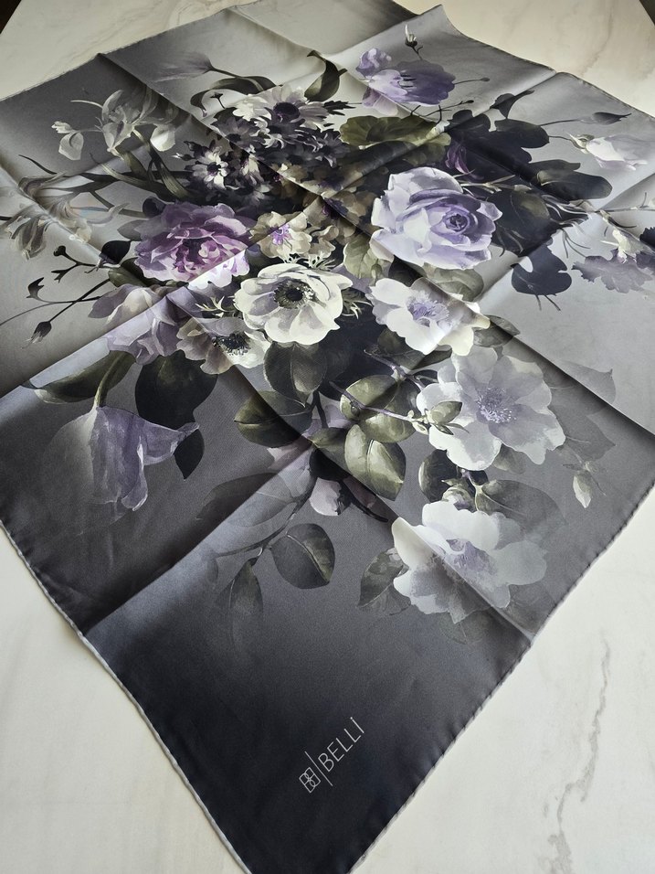 Belli twill ipek eşarp - Görsel 2