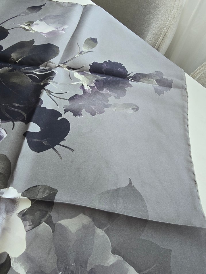 Belli twill ipek eşarp - Görsel 3