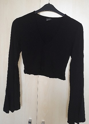 Zara siyah ispanyol kol bluz