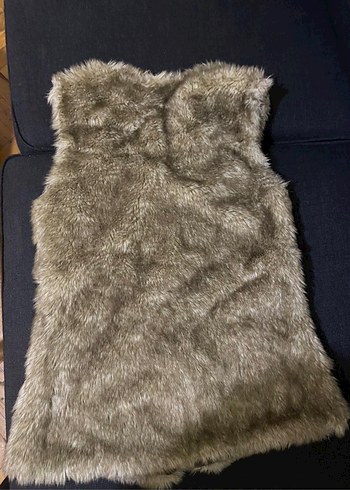 Kürk Detaylı Kahverengi Kadın Yelek - Görsel 2