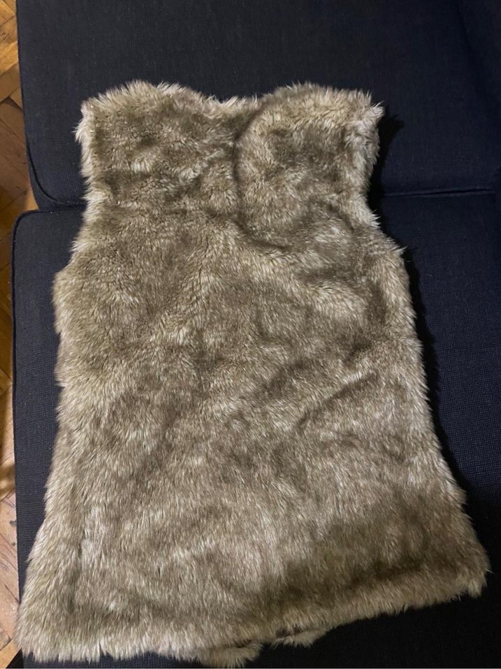 Kürk Detaylı Kahverengi Kadın Yelek - Görsel 2