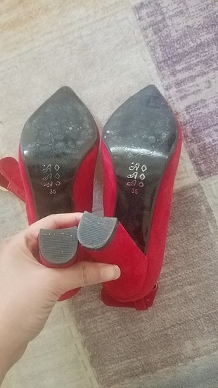 35 Beden kırmızı Renk Kırmızı kalın topuklu stiletto