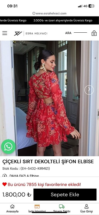 34 Beden kırmızı Renk Kırmızı elbise