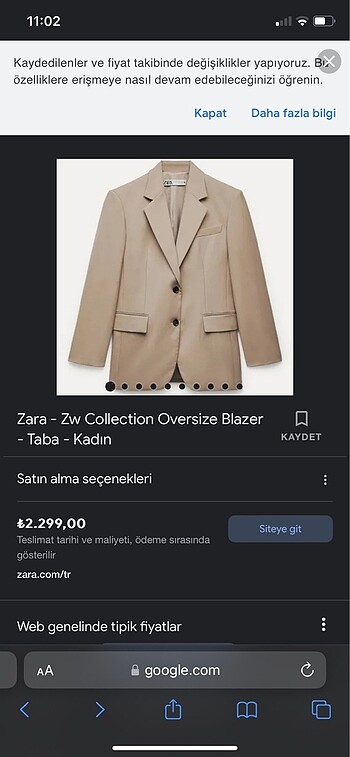 ZARA oversize blazer