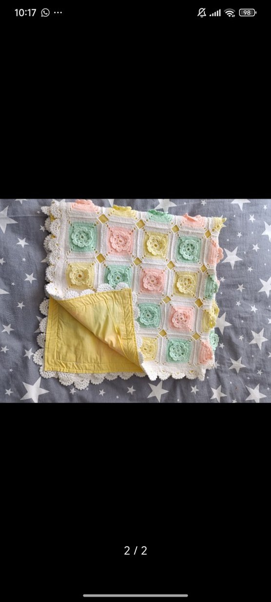 Nako bebe yünuyle örüldü Çok Renkli Çocuk Battaniyesi - Görsel 2