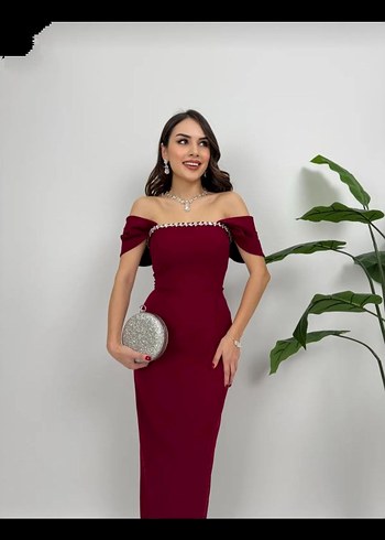 40 Beden Kırmızı Parlak Midi Elbise