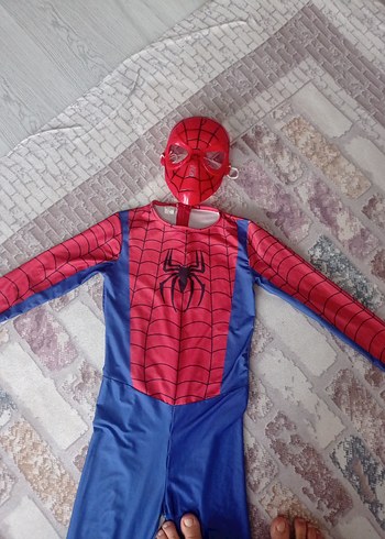 Örümcek Adam Çocuk Kostümü, Fermuarlı, Renkli - Görsel 3