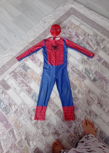 Örümcek Adam Çocuk Kostümü, Fermuarlı, Renkli - Görsel 2