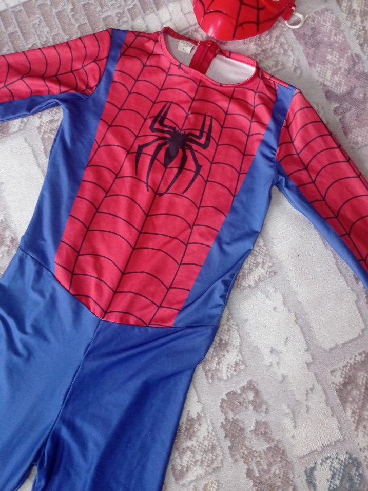 Örümcek Adam Çocuk Kostümü, Fermuarlı, Renkli - Görsel 5